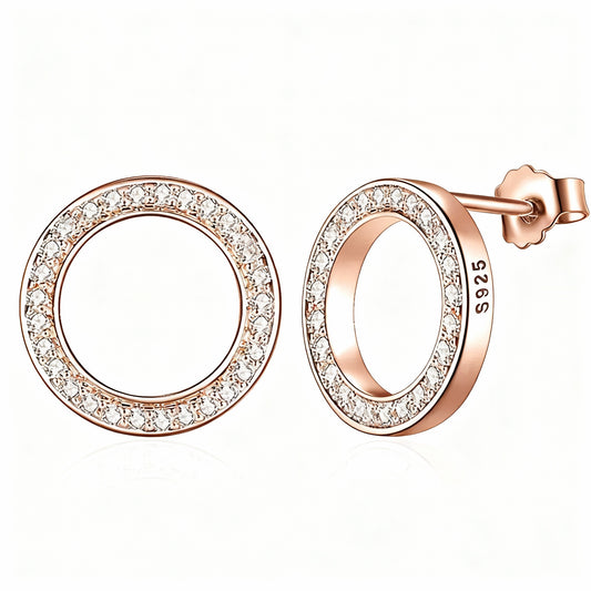 Round Studded Earrings - 925 Sterling Silver