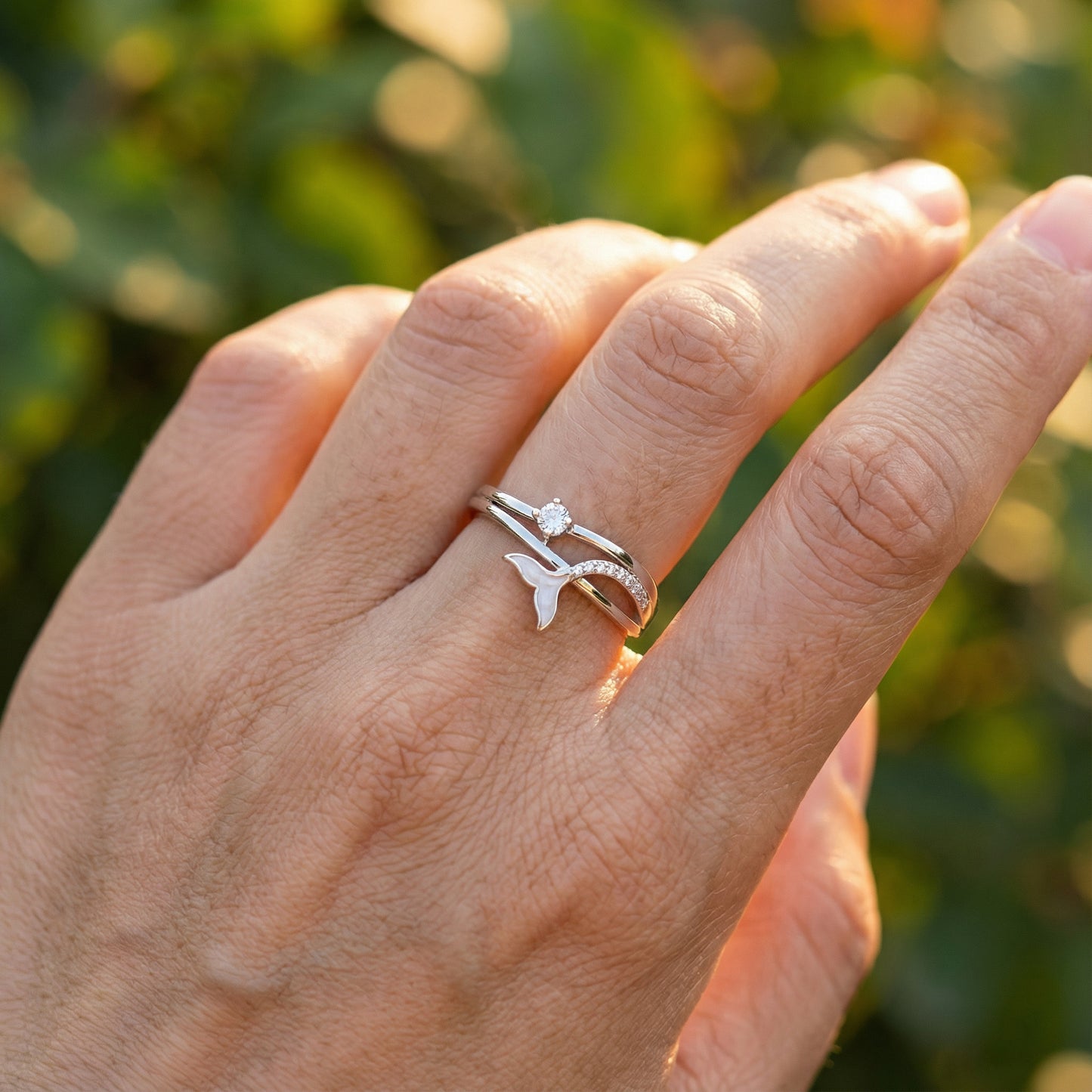 Whales Couple Rings - (Adjustable) - 925 Sterling Silver