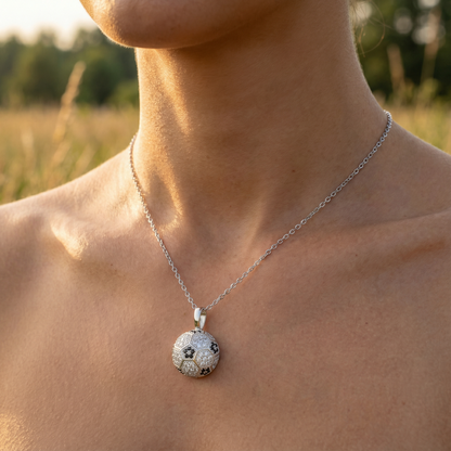 Football Moissanite Necklace - 925 Sterling Silver