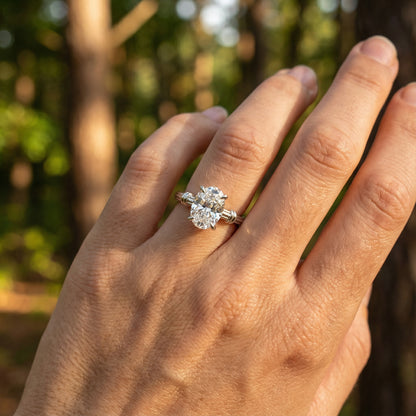 Oval Cut Lab Diamond Ring - 925 Sterling Silver