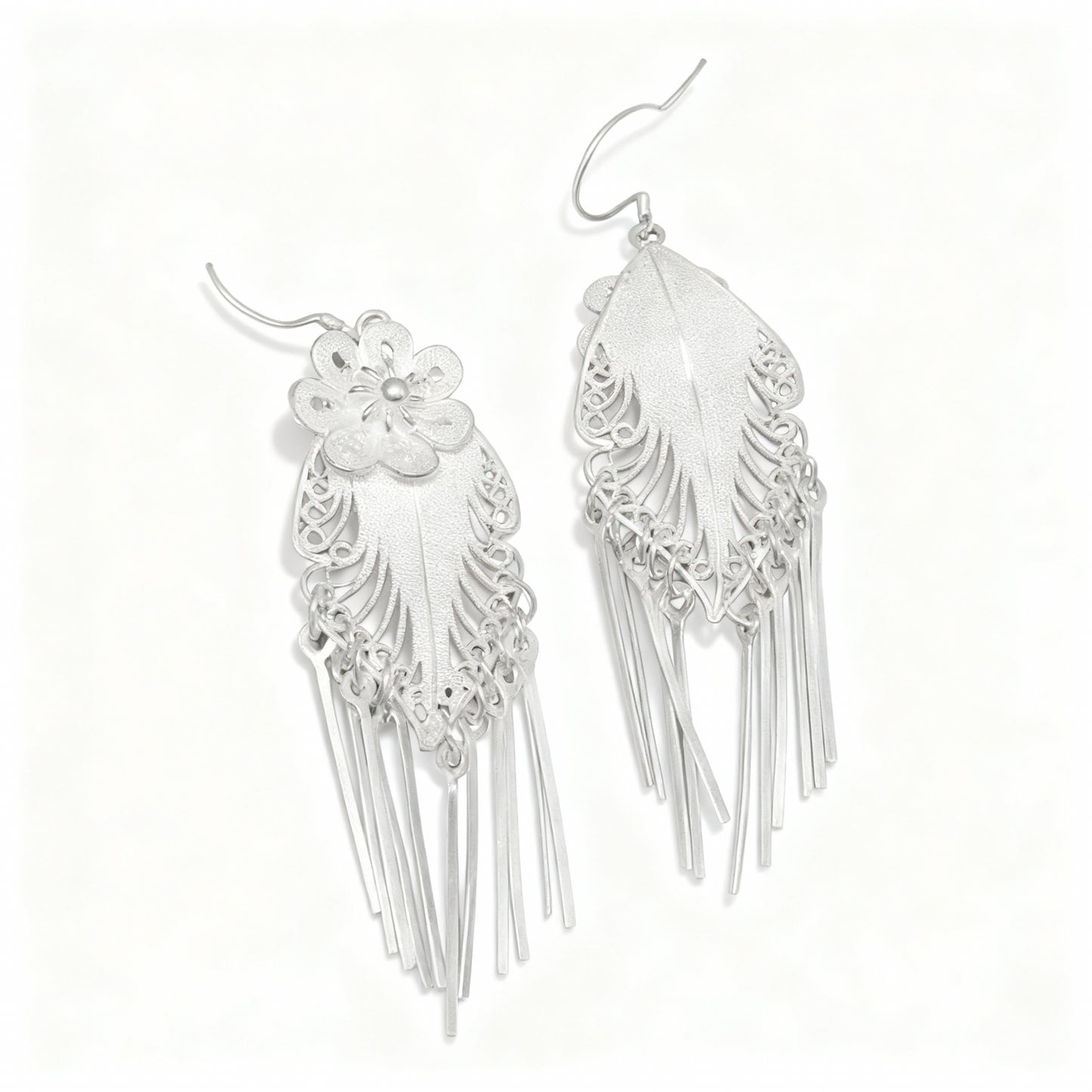 Miao Flower Earrings - 999 Fine Silver
