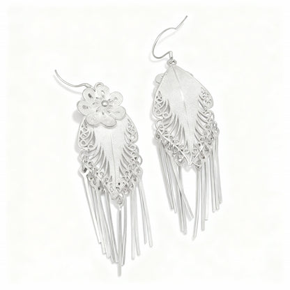 Miao Flower Earrings - 999 Fine Silver