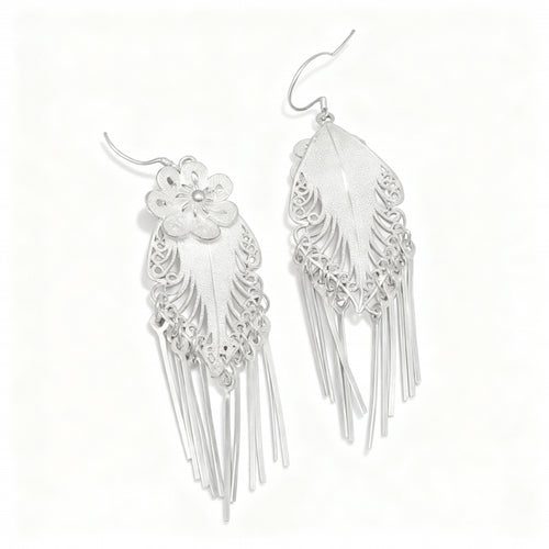 Miao Flower Earrings - 999 Fine Silver