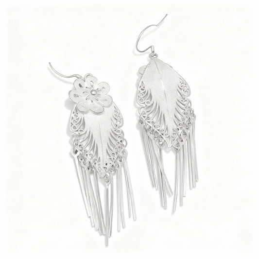 Miao Flower Earrings - 999 Fine Silver