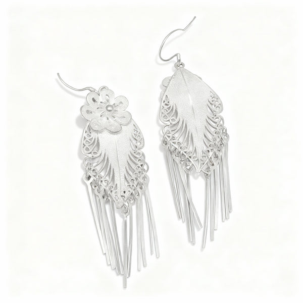 Miao Flower Earrings - 999 Fine Silver
