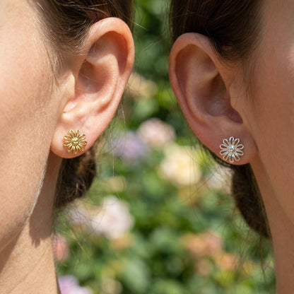 Sunflower Earrings - 925 Sterling Silver