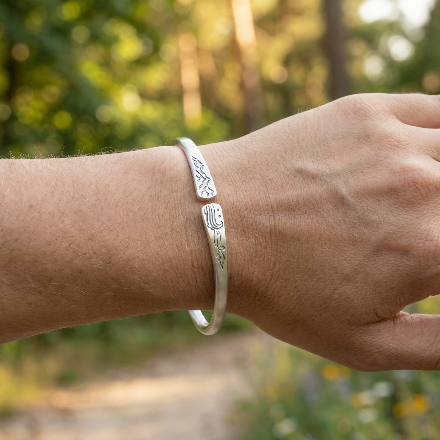 Vintage Open Bracelet - Silver Plated