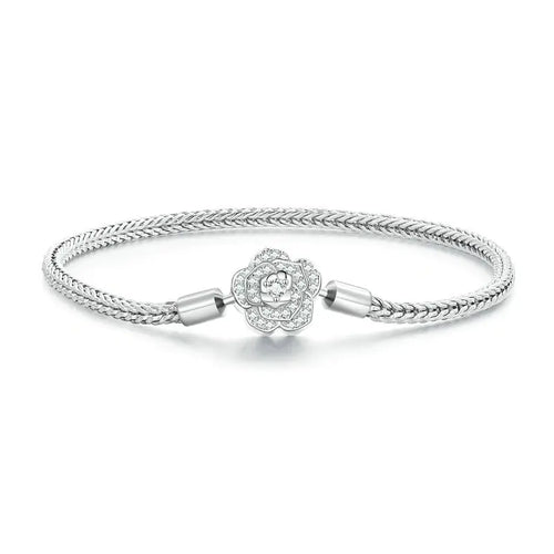 Rose Bracelet - Add Charms - 925 Sterling Silver