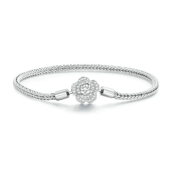 Rose Bracelet - Add Charms - 925 Sterling Silver