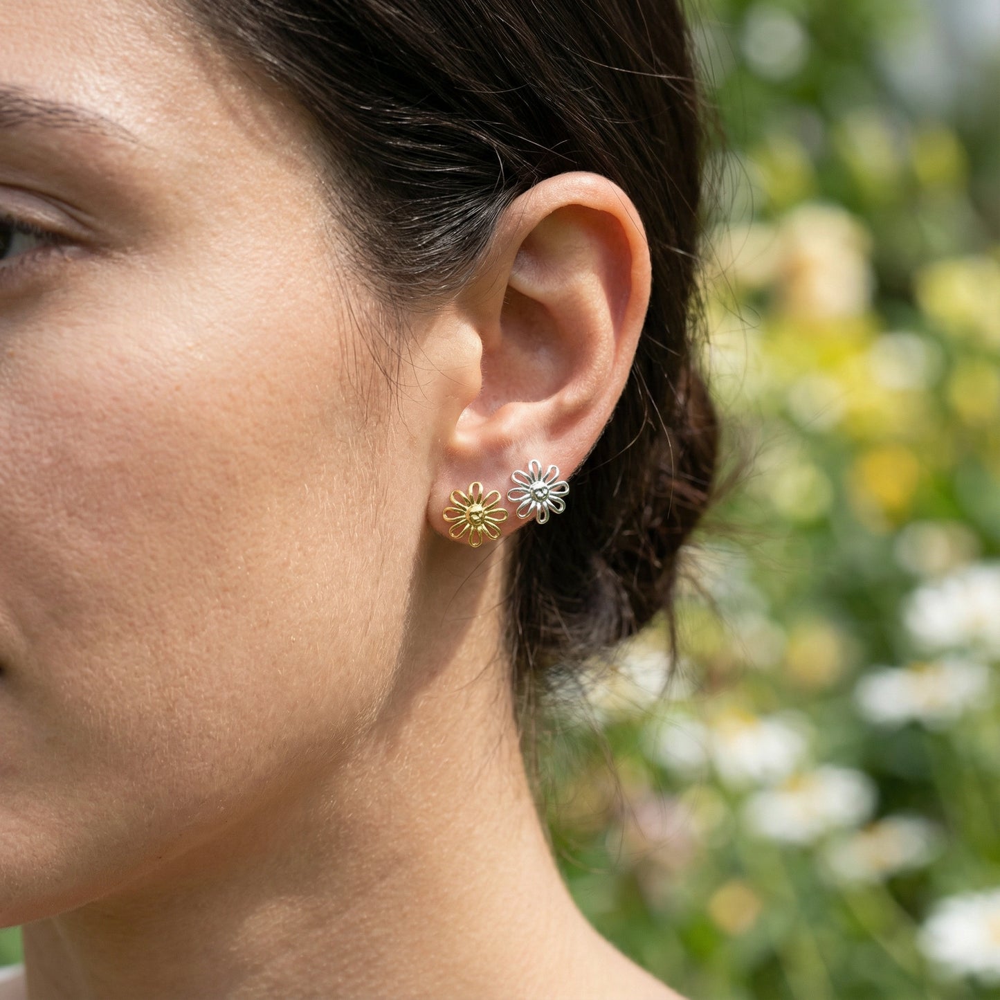 Sunflower Earrings - 925 Sterling Silver