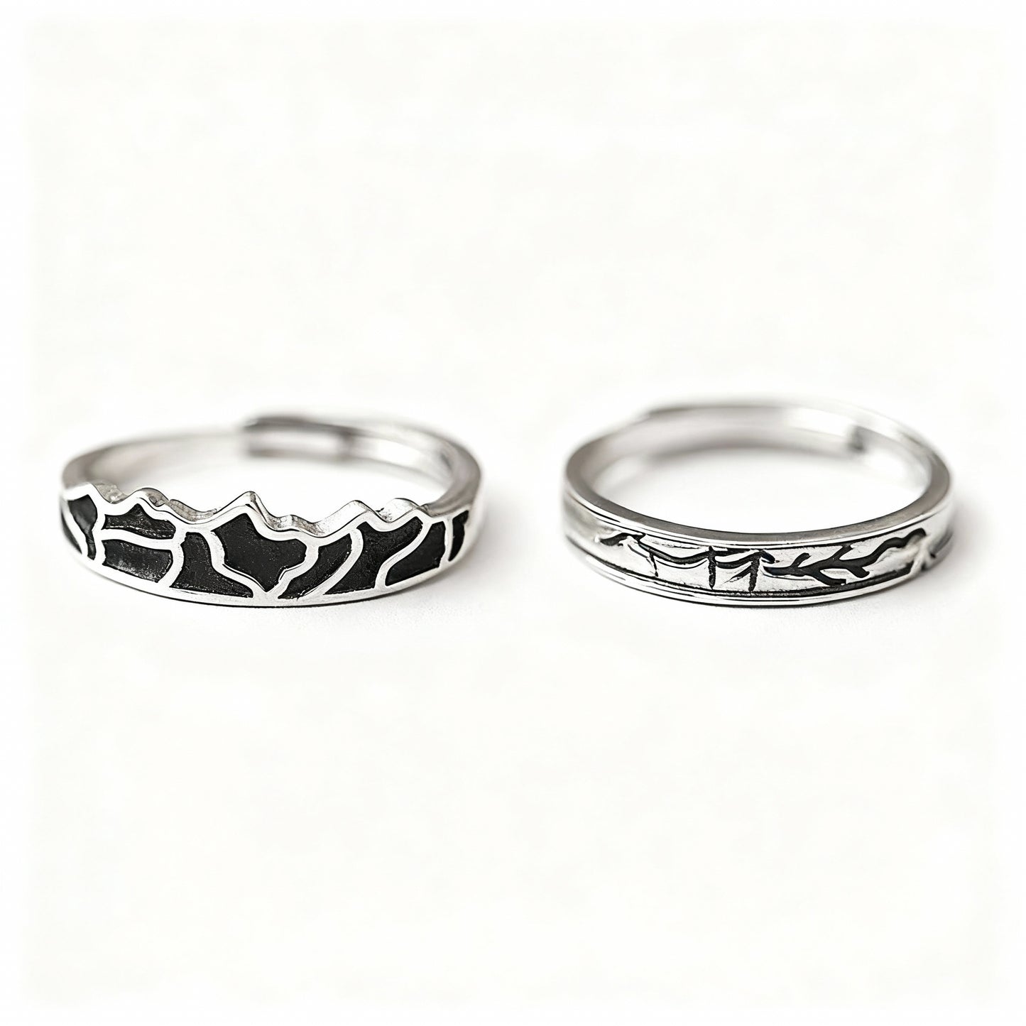 Thai Leaf Couple Set - (Adjustable) - 925 Sterling Silver