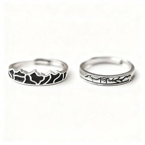 Thai Leaf Couple Set - (Adjustable) - 925 Sterling Silver