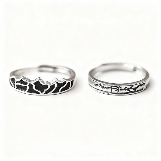 Thai Leaf Couple Set - (Adjustable) - 925 Sterling Silver