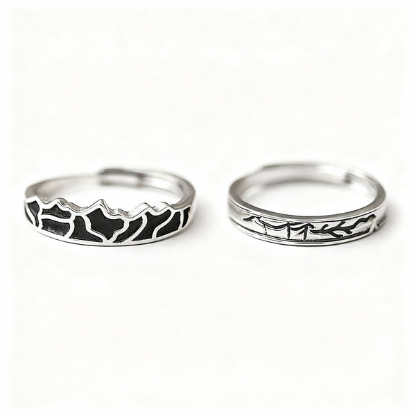 Thai Leaf Couple Set - (Adjustable) - 925 Sterling Silver
