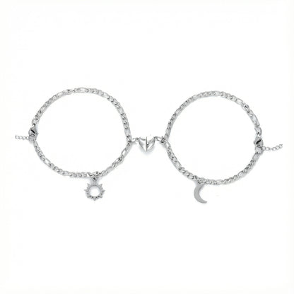 Sun & Moon Couple Bracelets - Stainless Steel - (SET OF 2)