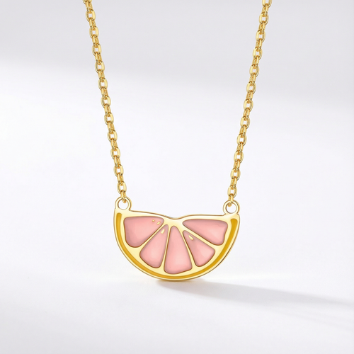 Minimalist Grapefruit Necklace - Gold Plated Sterling Silver