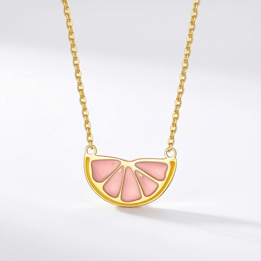 Minimalist Grapefruit Necklace - Gold Plated Sterling Silver
