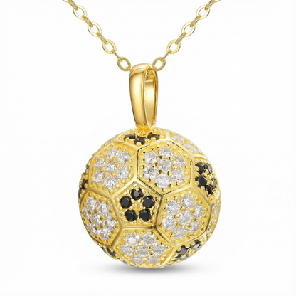 Football Moissanite Necklace - 925 Sterling Silver