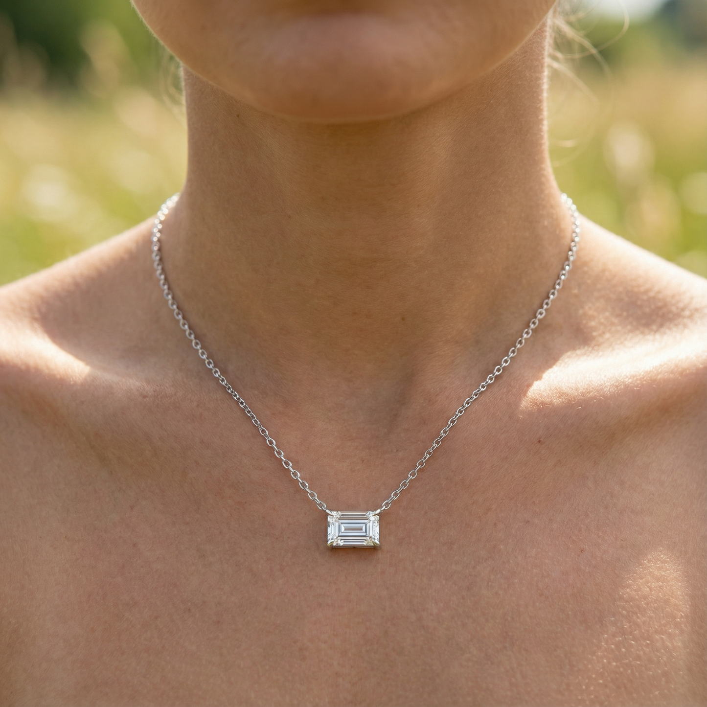 Cuboidal Zircon Necklace - 925 Sterling Silver