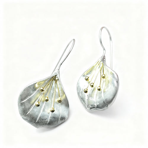 Long Flower Earrings - 925 Sterling Silver