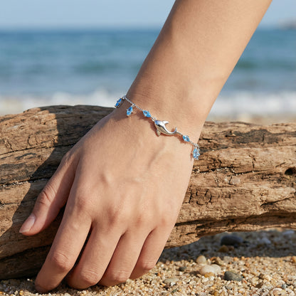 Dolphin Heart Bracelet - 925 Sterling Silver