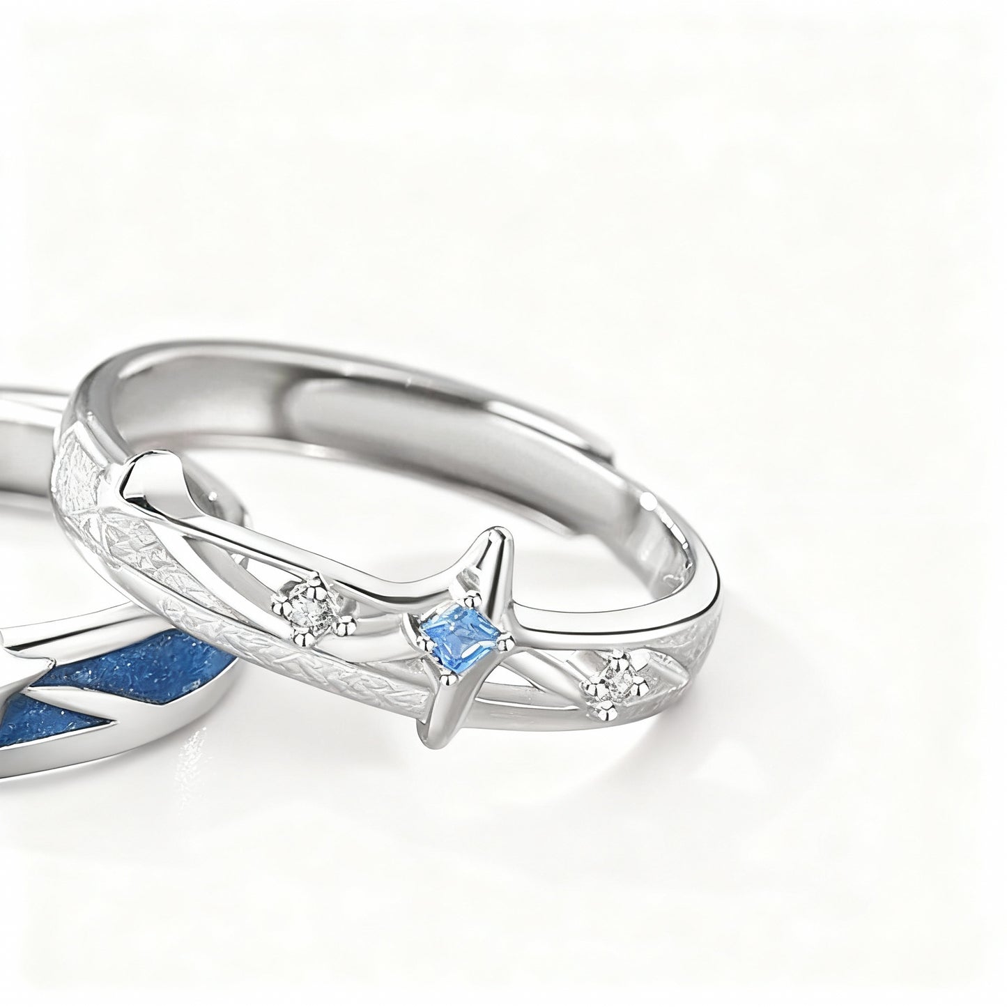 Cosmos Couple Rings - (Adjustable) - 925 Sterling Silver