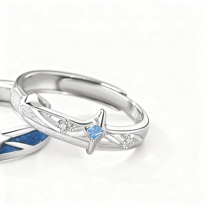 Cosmos Couple Rings - (Adjustable) - 925 Sterling Silver