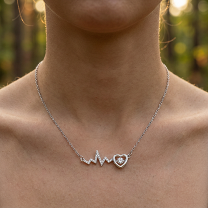 Heart Beat Necklace - Stainless Steel