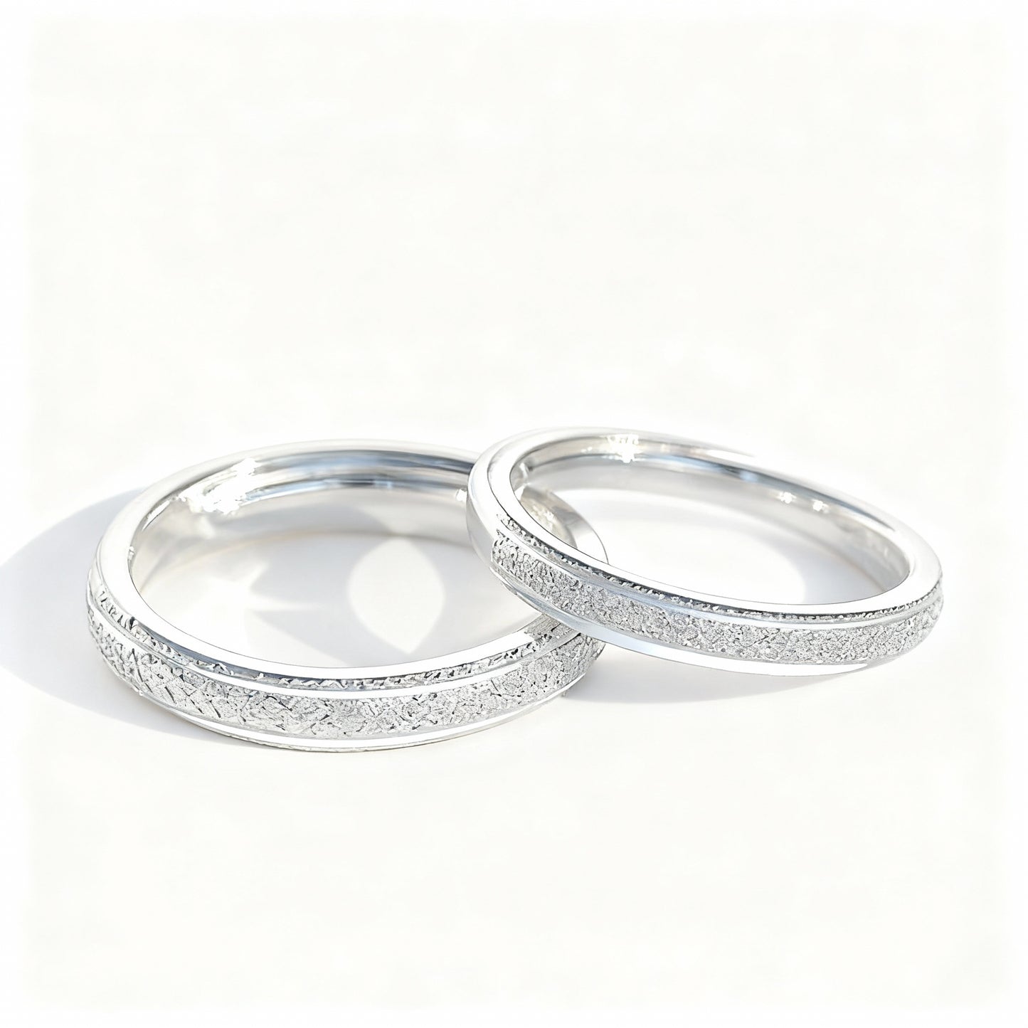 Simple Silver Couple Set - (Adjustable) - 925 Sterling Silver