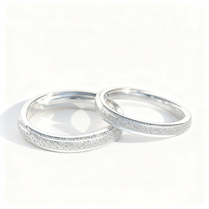 Simple Silver Couple Set - (Adjustable) - 925 Sterling Silver