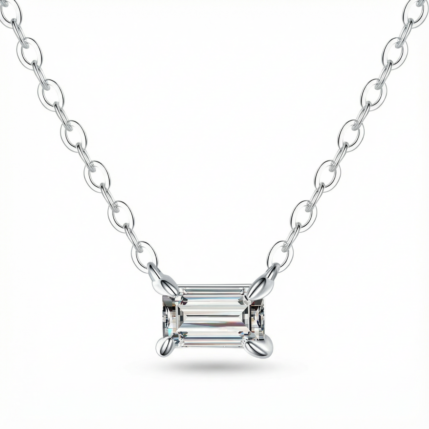 Cuboidal Zircon Necklace - 925 Sterling Silver