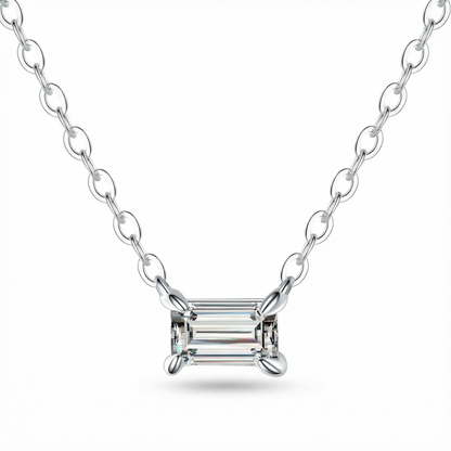 Cuboidal Zircon Necklace - 925 Sterling Silver