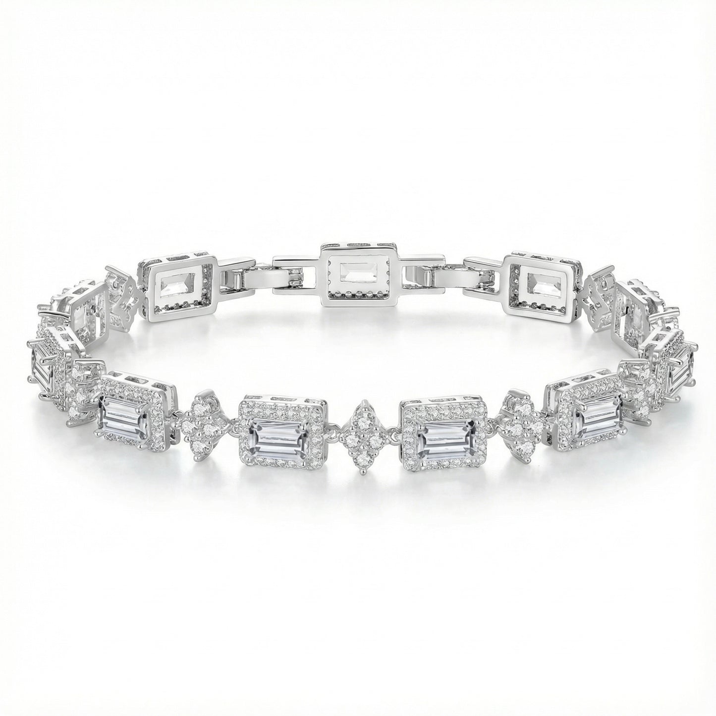 Brillant Zircon Bracelet - Silver Plated