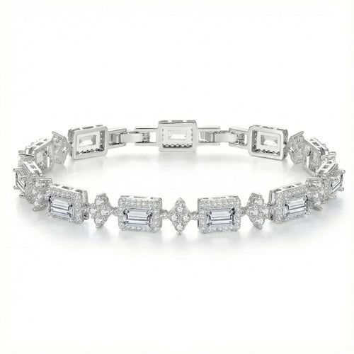 Brillant Zircon Bracelet - Silver Plated