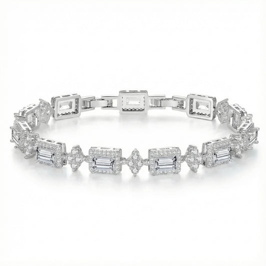 Brillant Zircon Bracelet - Silver Plated