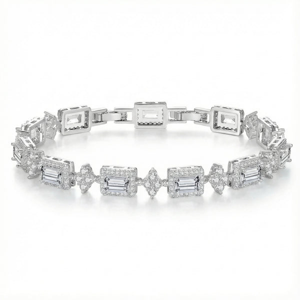 Brillant Zircon Bracelet - Silver Plated