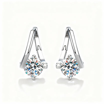 Silver Moissanite Earrings - 925 Sterling Silver