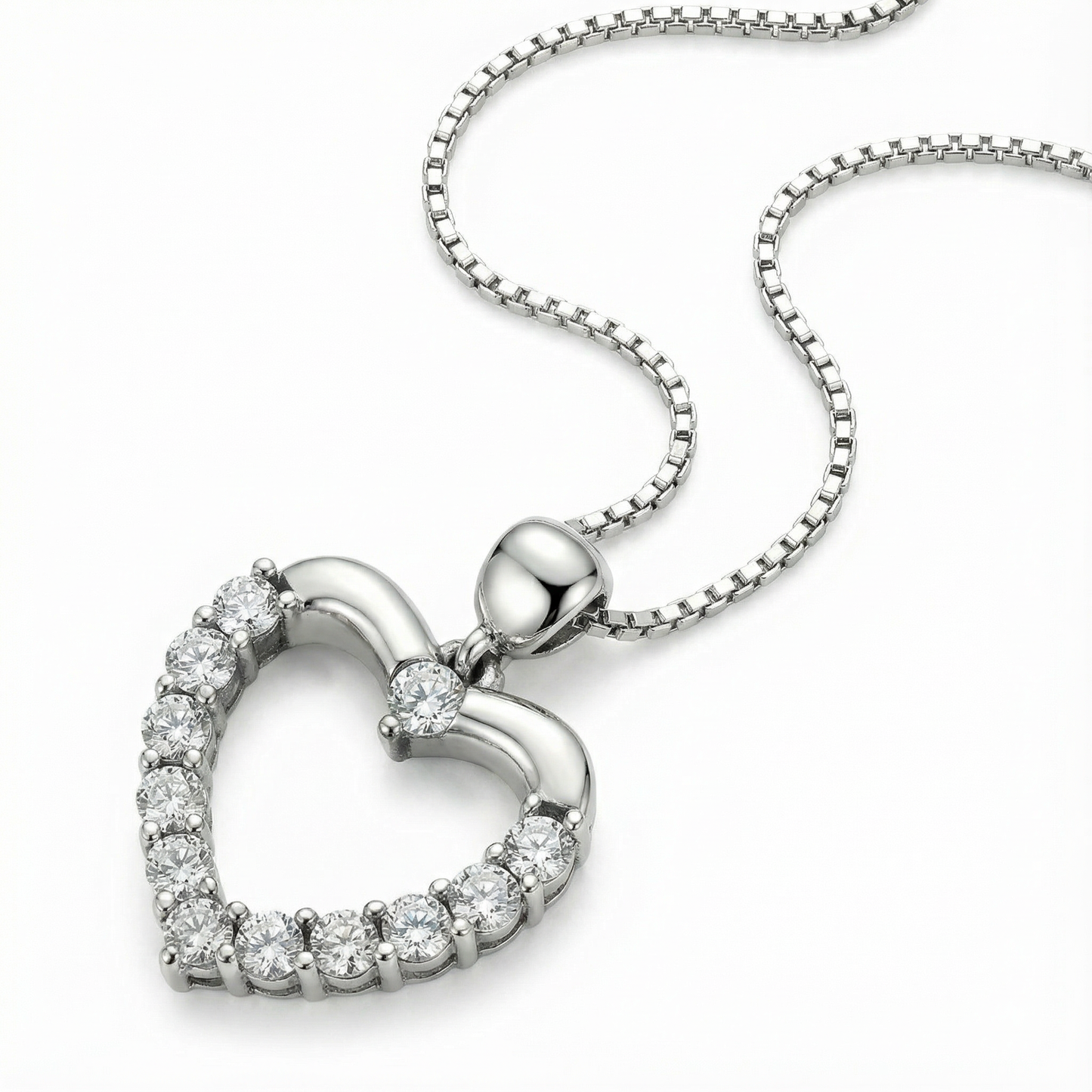 Heart Zircona Necklace - 925 Sterling Silver