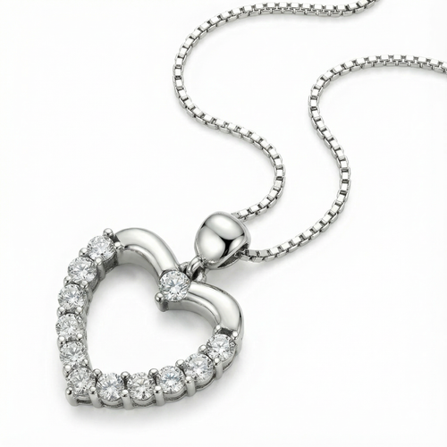 Heart Zircona Necklace - 925 Sterling Silver