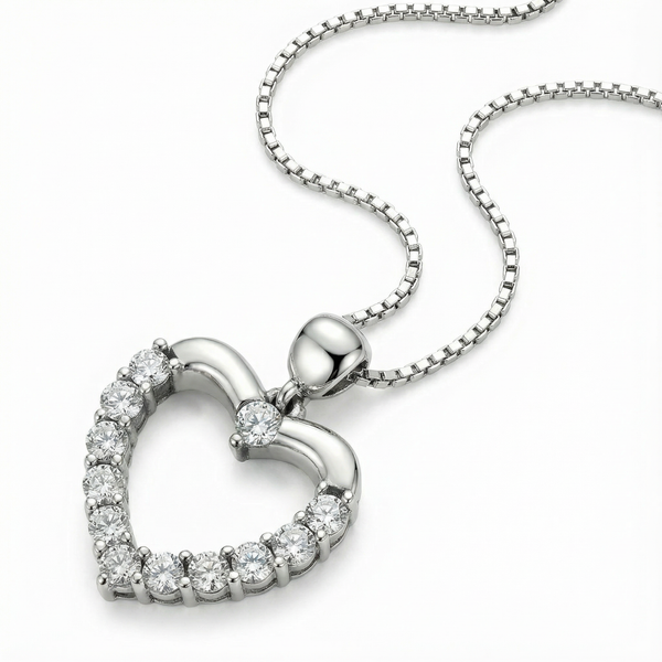Heart Zircona Necklace - 925 Sterling Silver