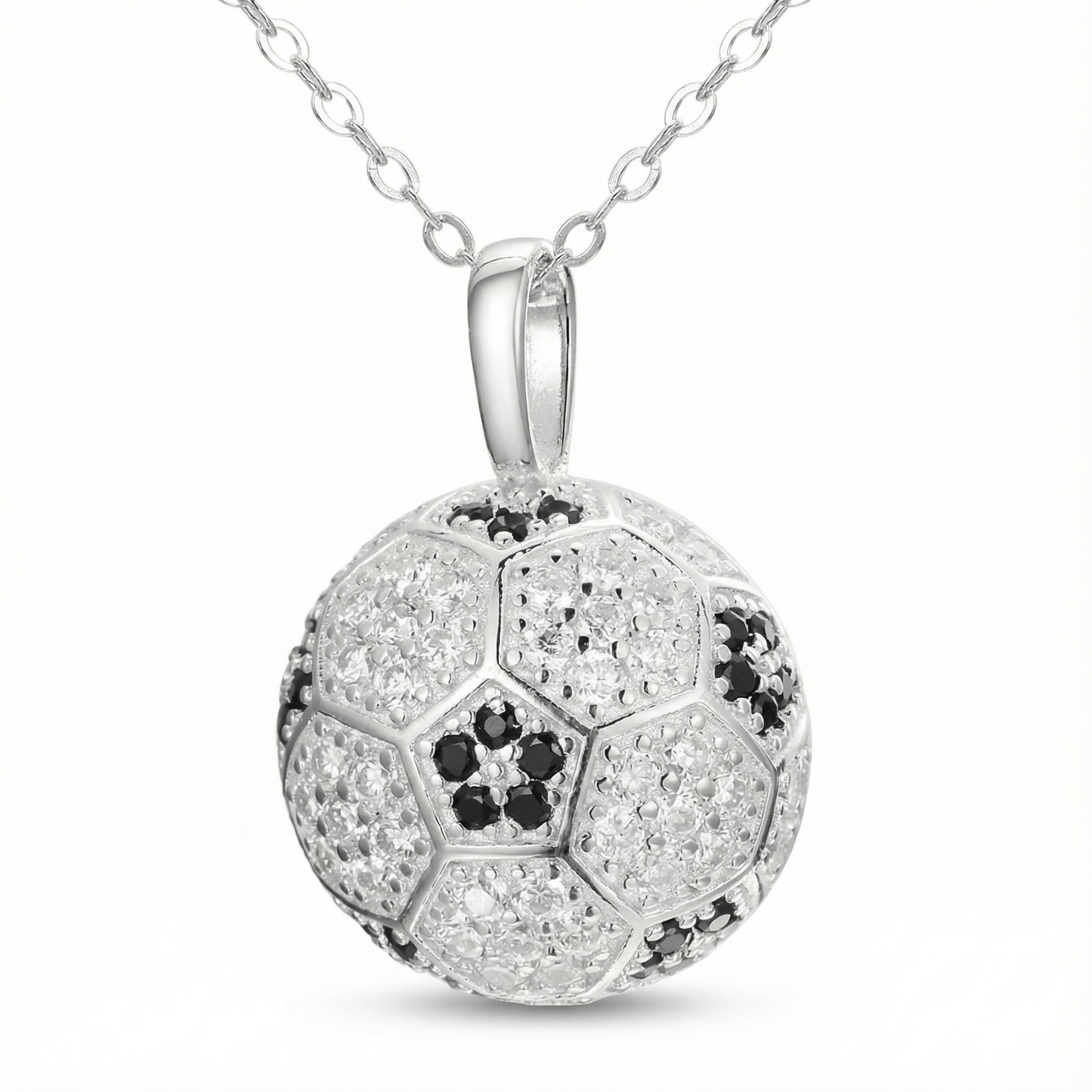 Football Moissanite Necklace - 925 Sterling Silver
