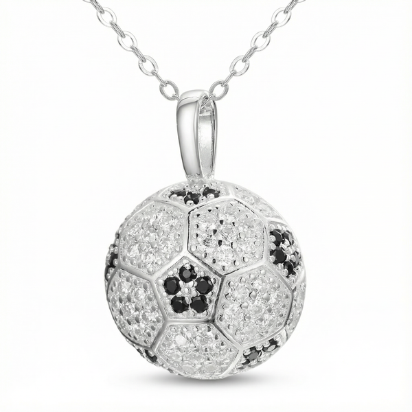 Football Moissanite Necklace - 925 Sterling Silver