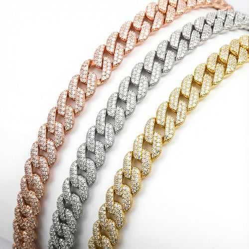 Cuban Zircon Diamond Bracelet - 925 Sterling Silver