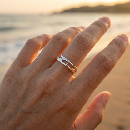 Abstract Minimal Ring - (Adjustable) - Copper