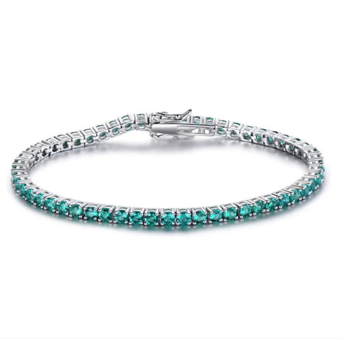 Gemstone Bracelet - 925 Sterling Silver - (Various Colours)