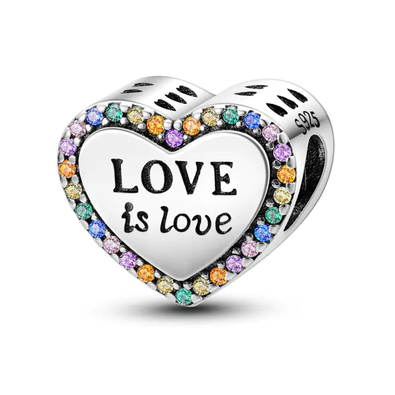 Charm "Heart" 925 Sterling Silver (One)