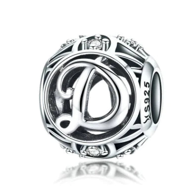Charm "Hollow Letters" 925 Sterling Silver