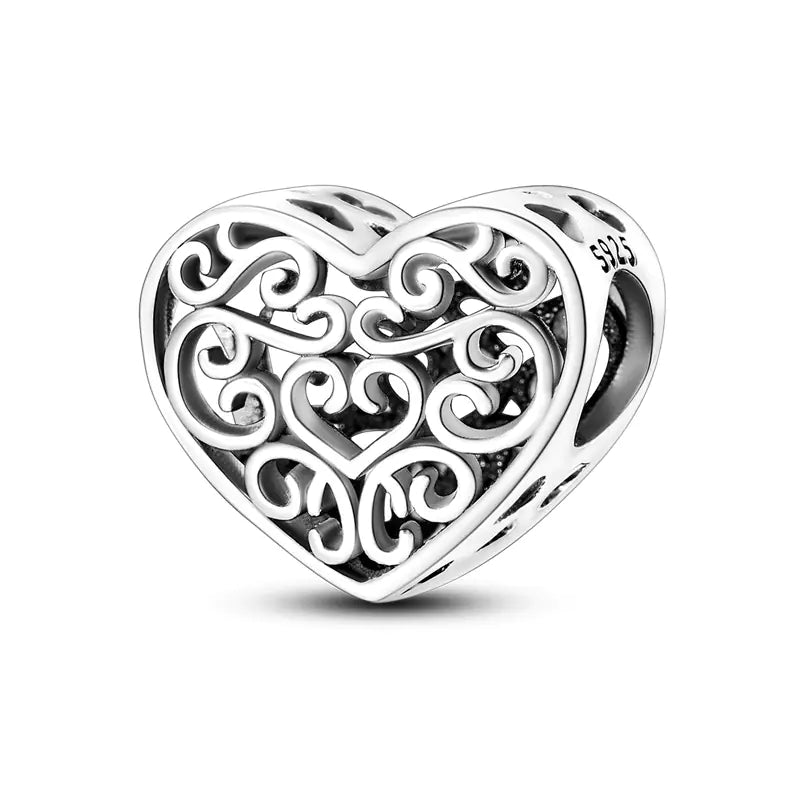 Charm "Heart" 925 Sterling Silver (One)
