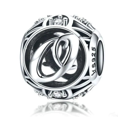 Charm "Hollow Letters" 925 Sterling Silver