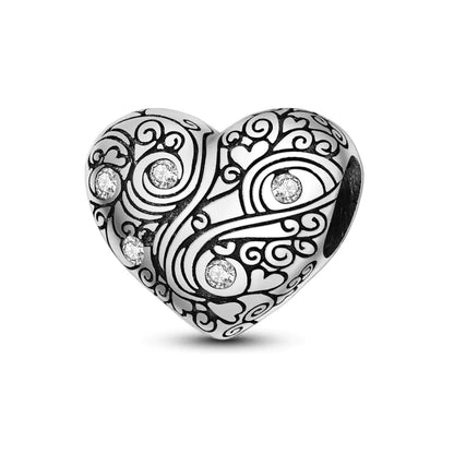 Charm "Heart" 925 Sterling Silver (One)
